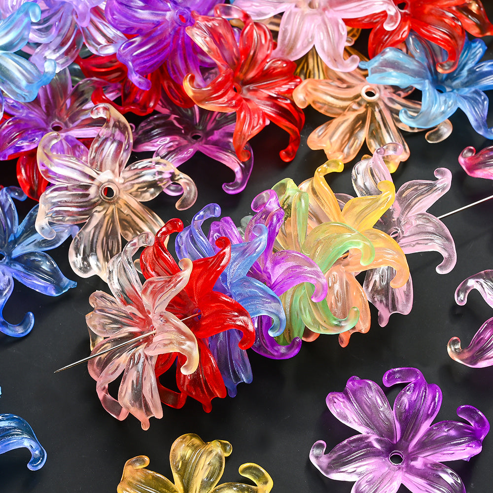 Transparent Gradient Iris Flower Beads
