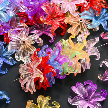 Transparent Gradient Iris Flower Beads