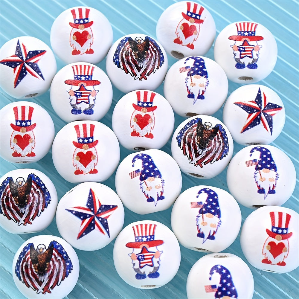 Patriotic Wooden Beads