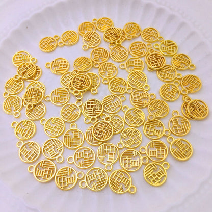 10 mm Guofeng Lucky Alloy Pendant Charms