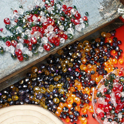 Halloween Faceted Glass Spacer Beads