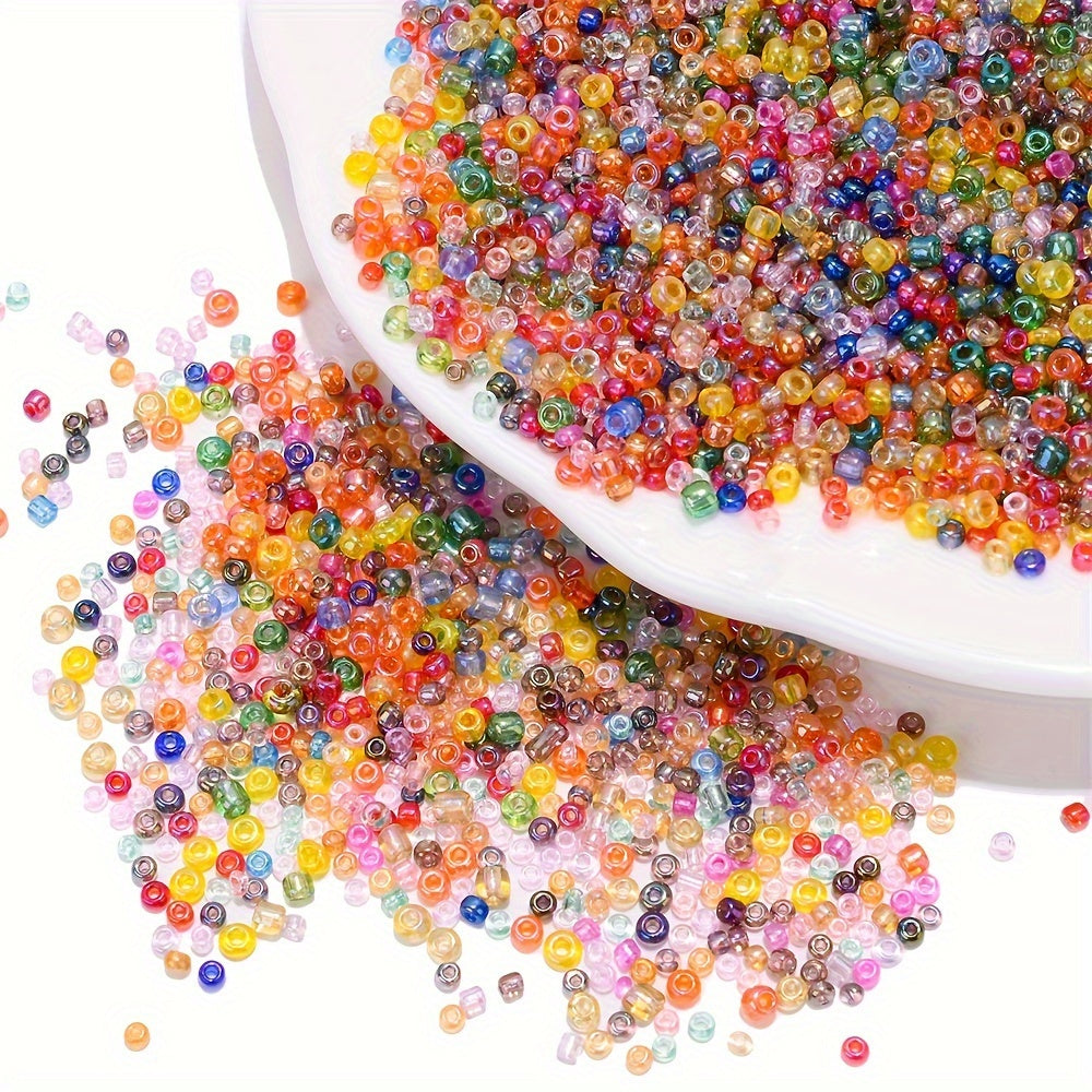 500PCS 3mm Clear Stained Glass Rice Bead Set
