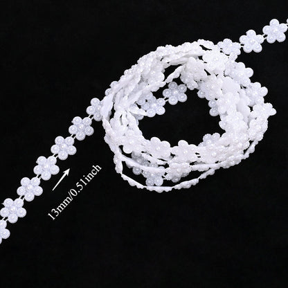 2m Imitation Pearl & Shell Rose Flower Bead Chain