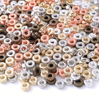 100PCS 6mm CCB Large Hole Flat Wheel Spacer Bead Set