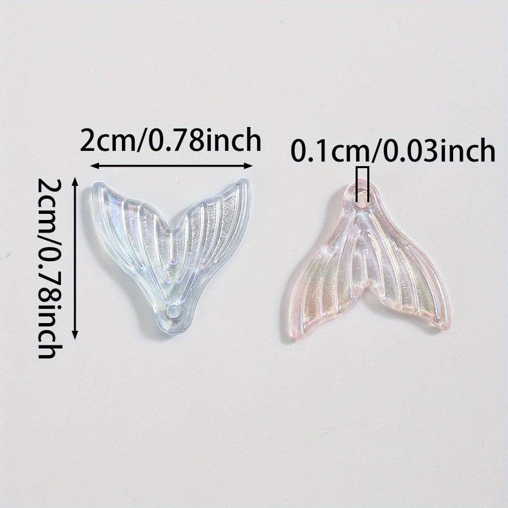 Clear Shiny Fishtail Acrylic Pendants