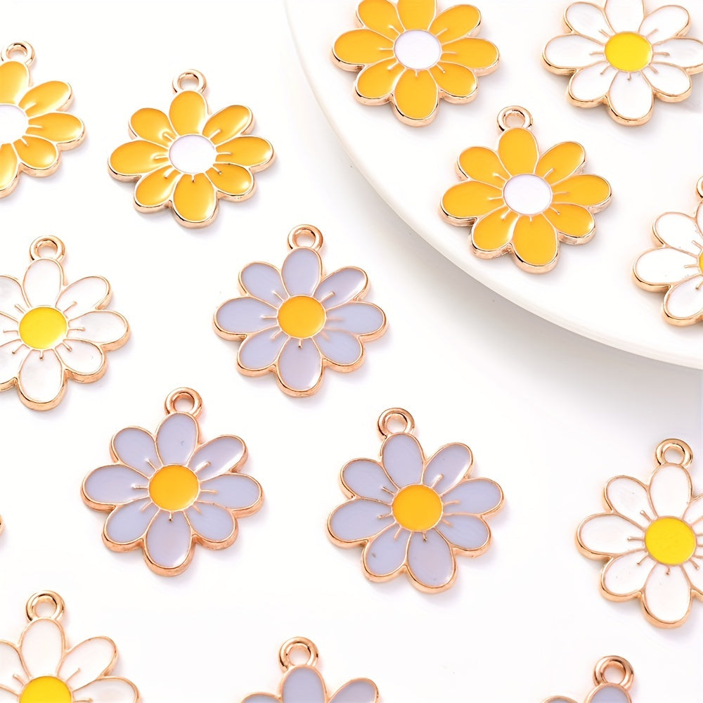 Alloy Daisy Flower Pendants