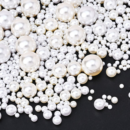 3300pcs 4-20mm Mix Size Aritificial Pearl Beads Bulk (no Hole) Acrylic