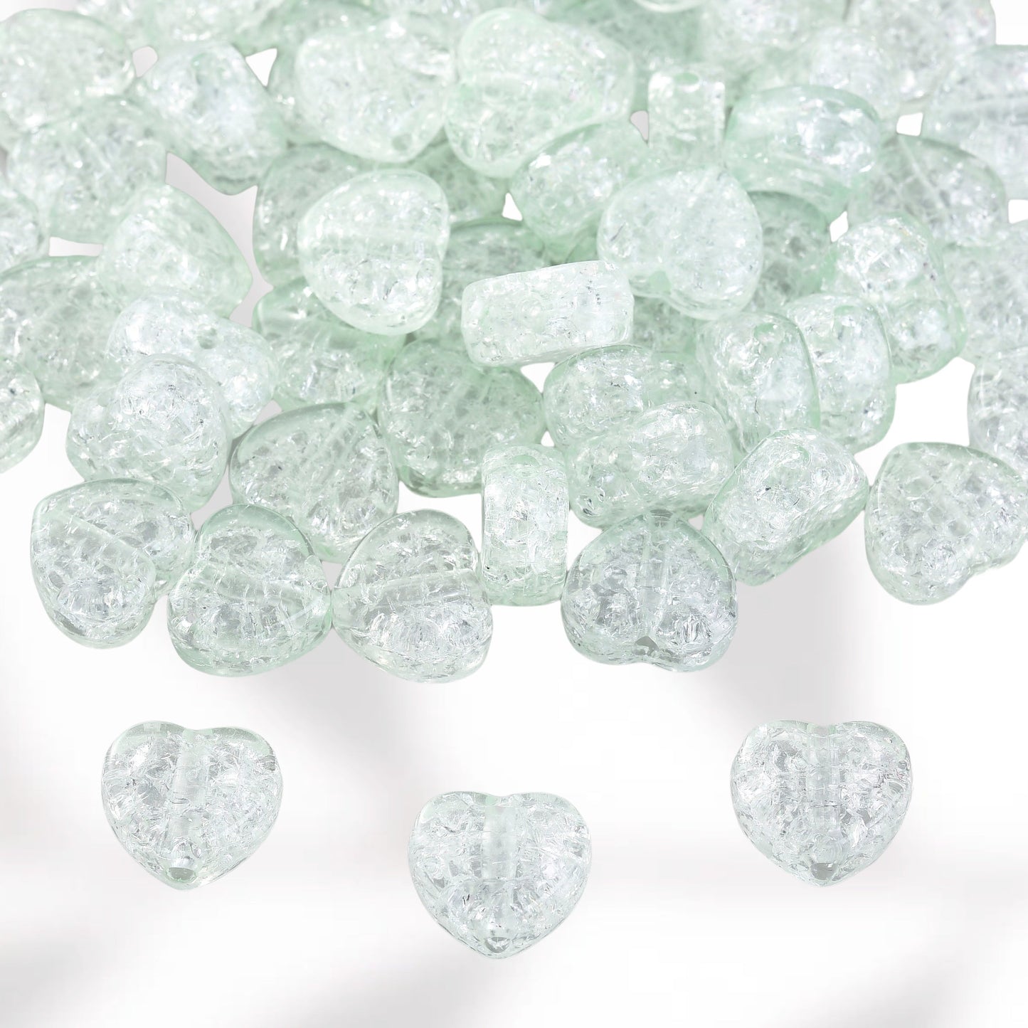 Acrylic Heart-Shaped Spacer Beads
