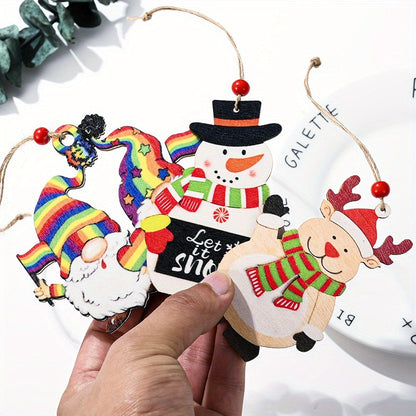 Wooden Merry Christmas Decorative Pendant