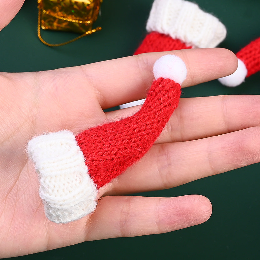 10PCS Mini Christmas Hat & Scarf Bottle Decoration Set