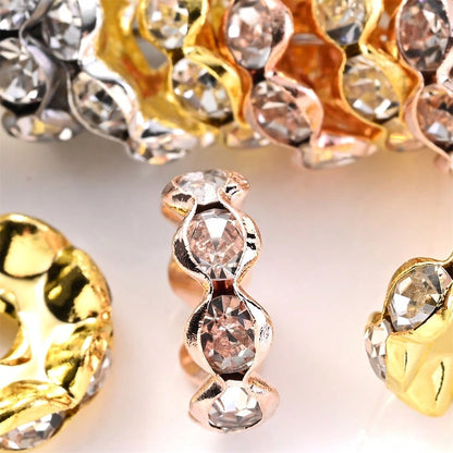 30/50PCS 12mm Mixed Color Wavy Crystal Bead Set