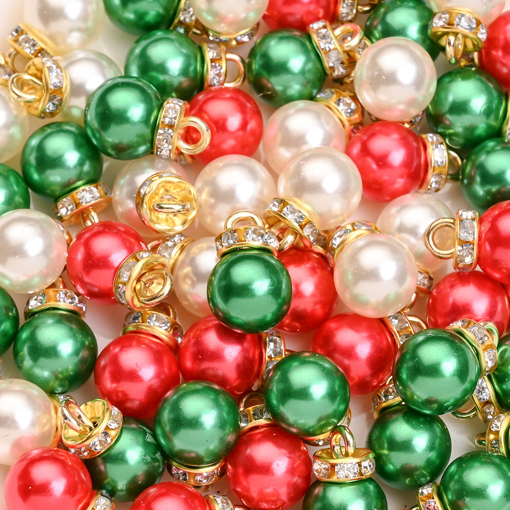 10x14 mm Christmas Acrylic Rhinestone Pendant Charms