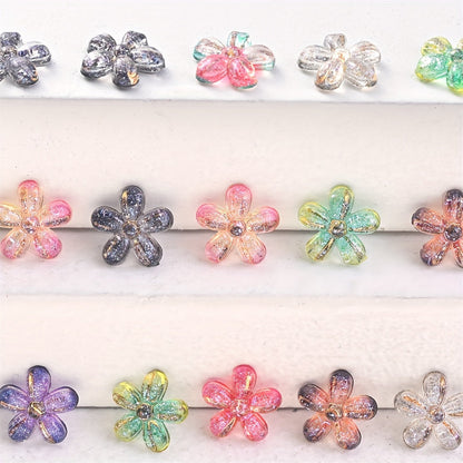 100PCS 8mm Five-Petal Flower Acrylic Bead Set