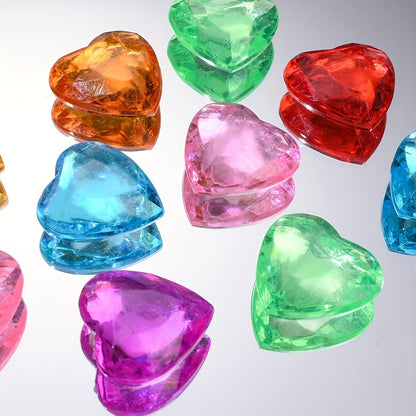 Faceted Heart Acrylic Beads