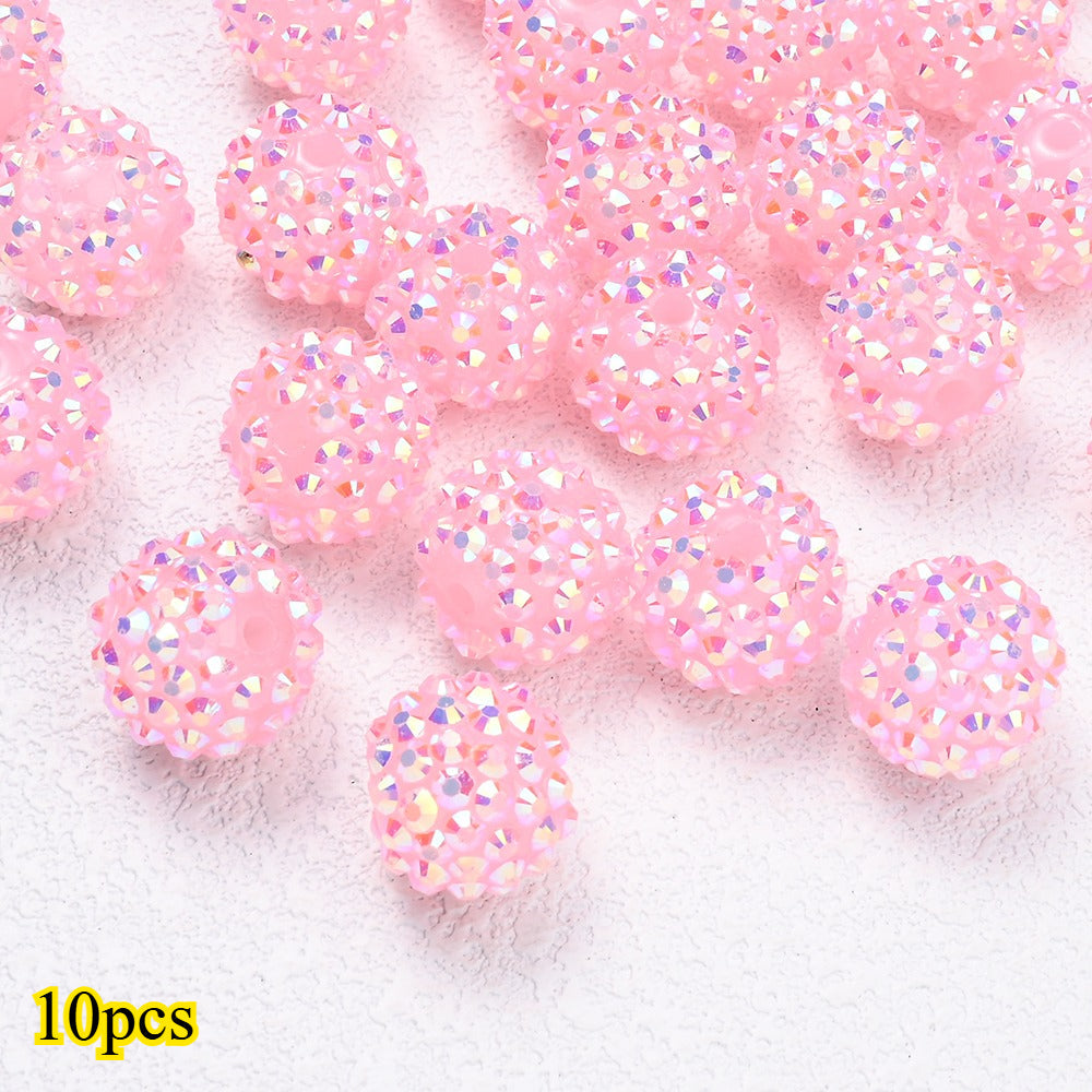 10pcs/set 16mm Random Resin Bayberry Ball Rhinestone Beads
