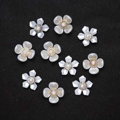 White Acrylic Petal Patch Beads