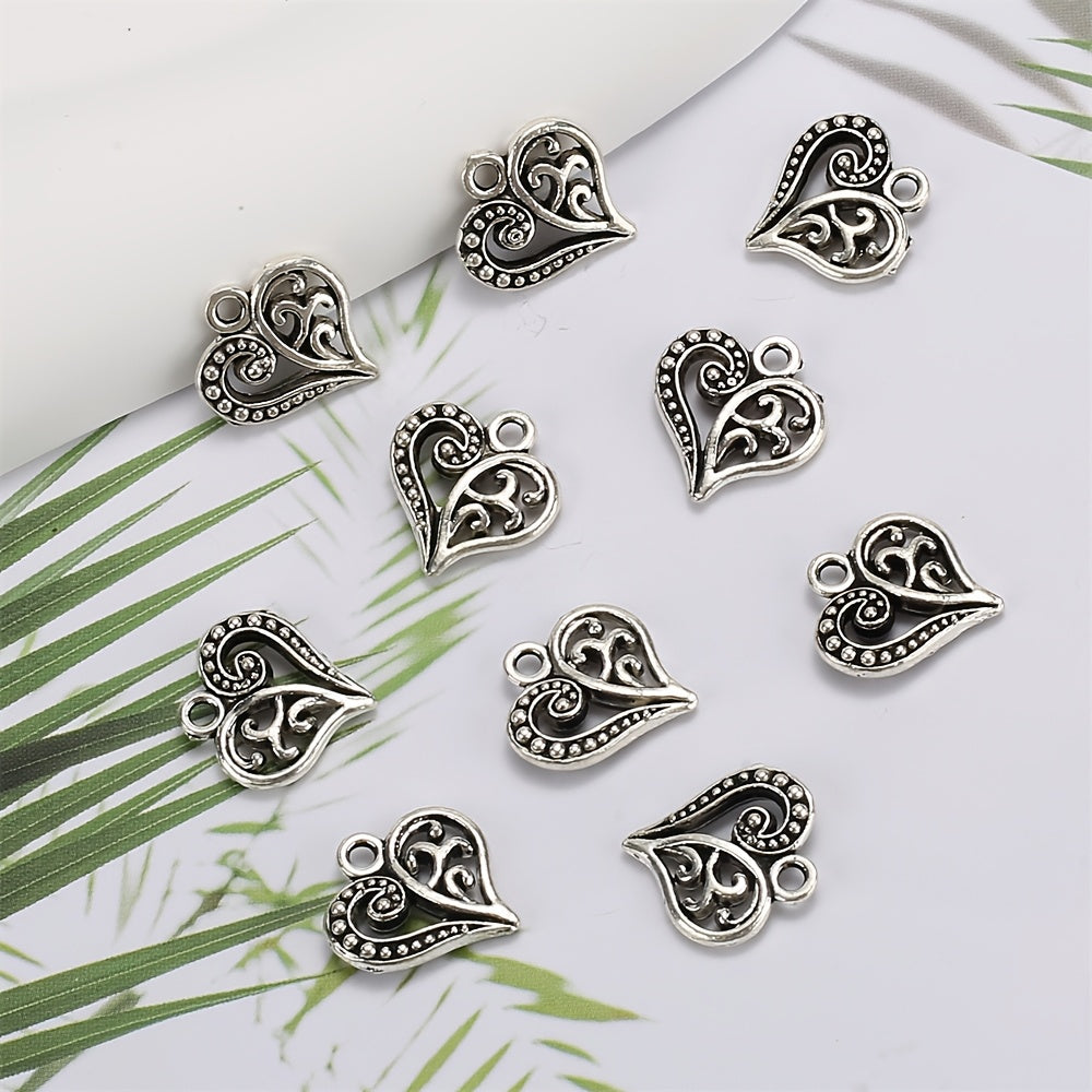 20PCS 14mm Alloy Heart Pendant Set