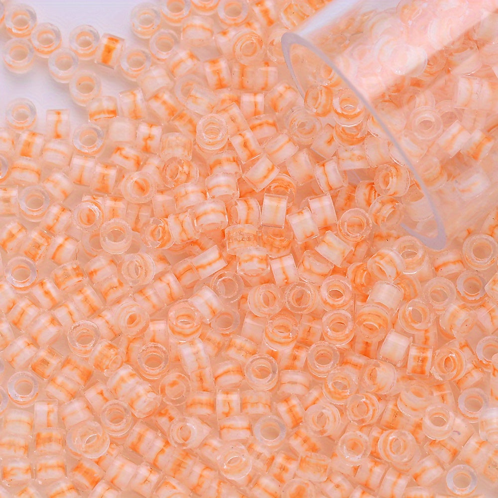 Clear Ink Core Glass Seed Beads