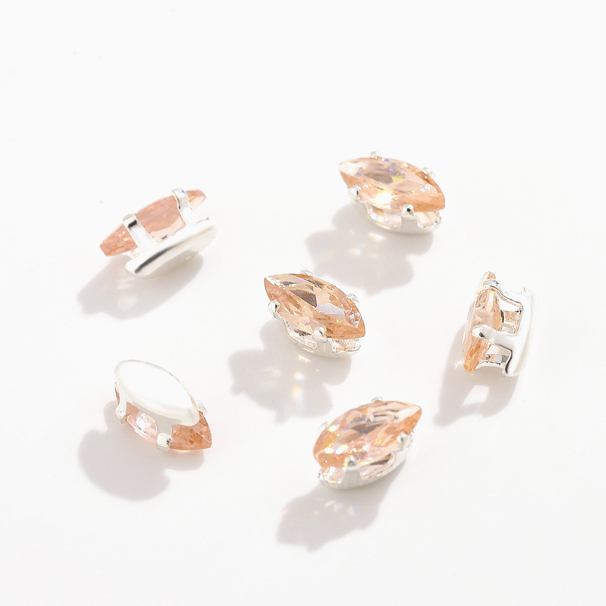 3x6 mm Crystal Zircon Horse-Eye Claw Beads