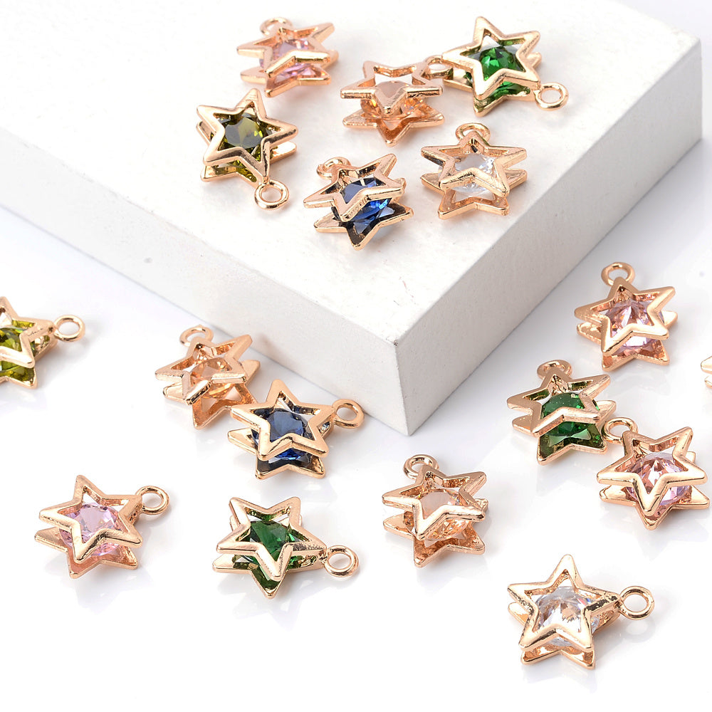 Mixed Color Star Alloy Pendants