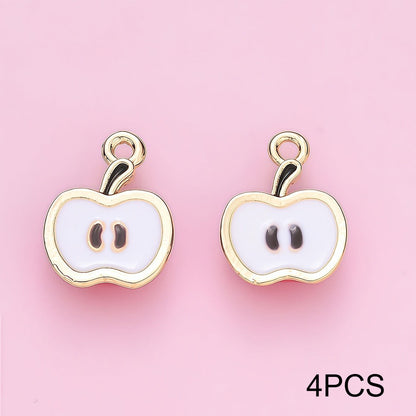 Gold Silver Apple Slice Alloy Pendants