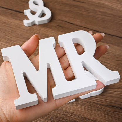 Mr & Mrs Wooden Wedding Letters