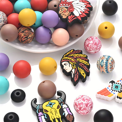 20pcs Tribal Theme Set Silicone Beads