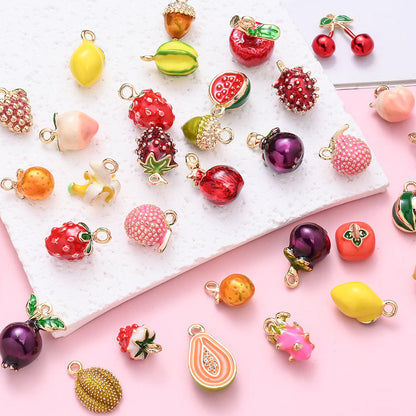 2PCS Fruit Series Alloy Pendant Set