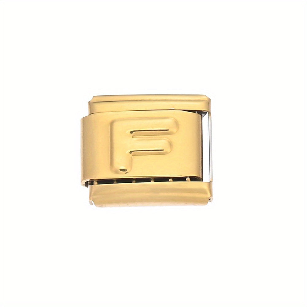 Golden Alphabet Alloy Bracelet Module