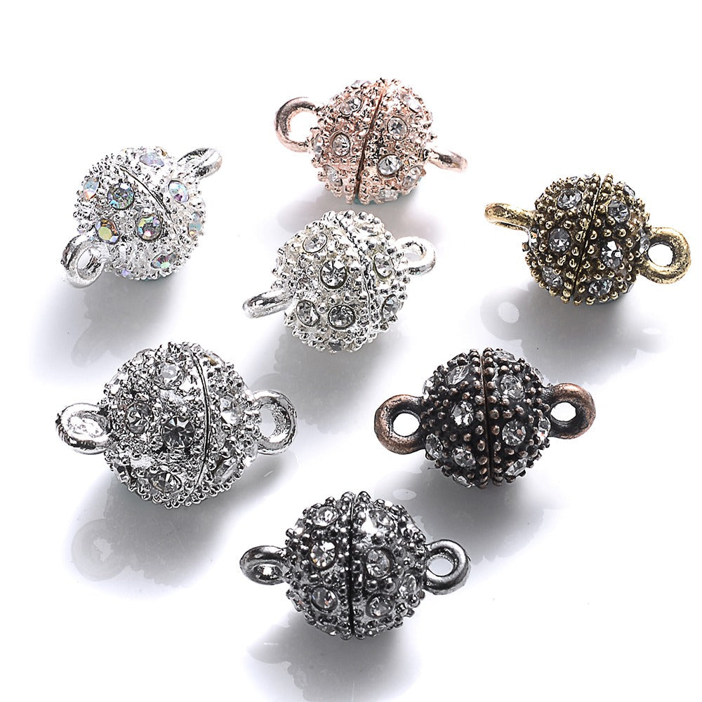 5 Pairs 14×8mm Rhinestone Magnetic Jewelry Clasps