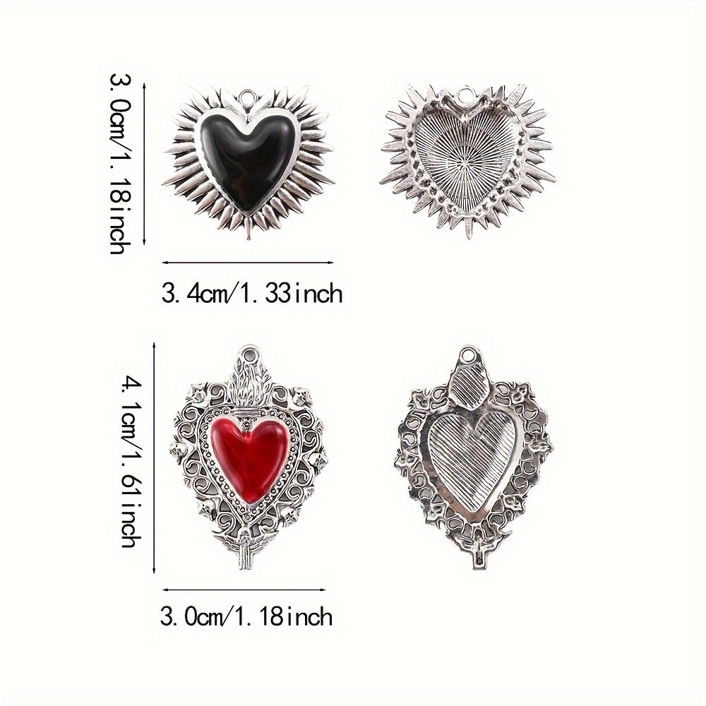 Love & Peach Heart Alloy Hook Charms