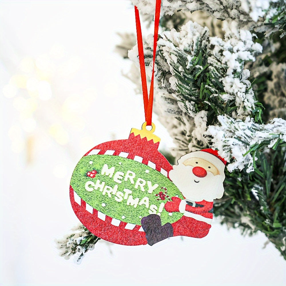 Wooden Merry Christmas Decorative Pendant