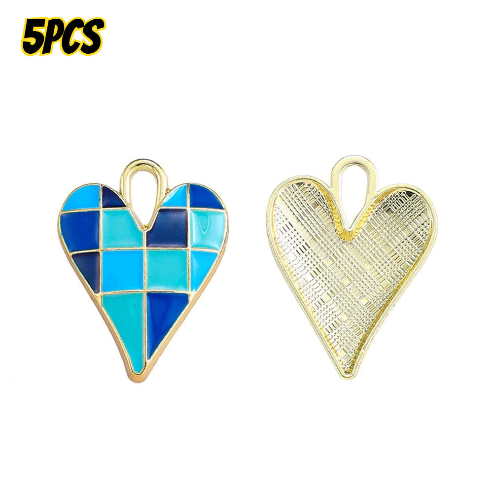 Alloy Enamel Big Heart Charms