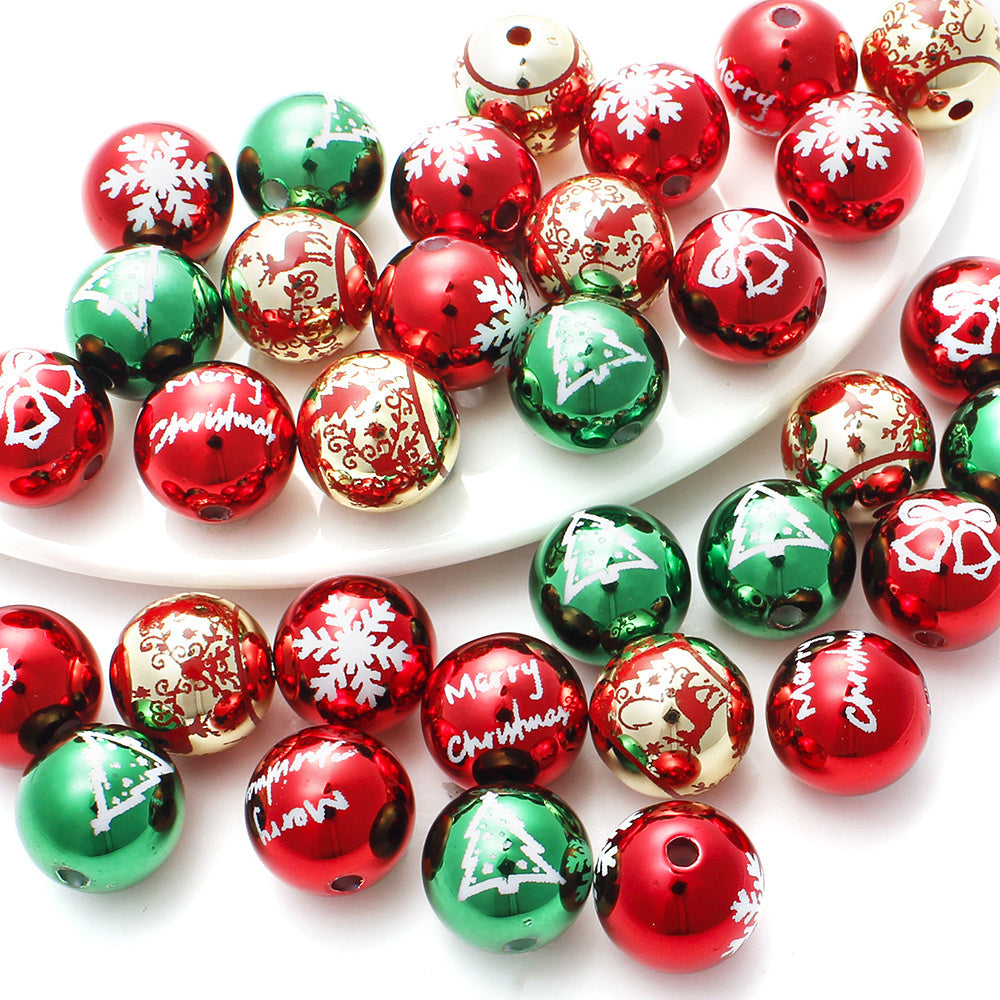 Patterned Round Acrylic Beads