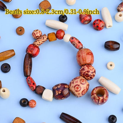 Vintage Wooden Beads Set