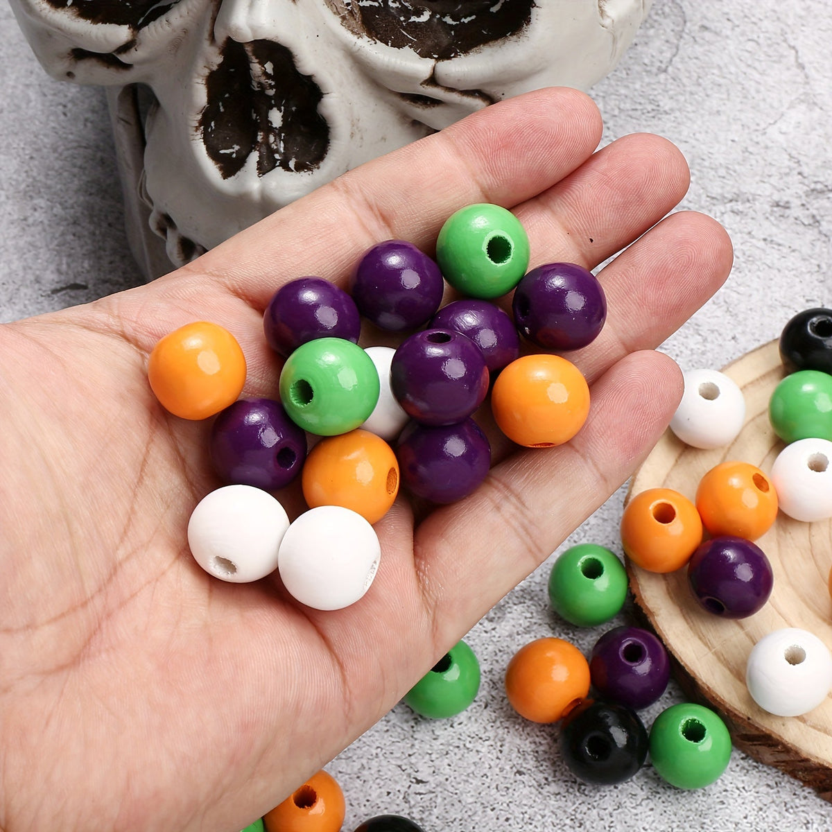 Halloween Wooden Large Hole Beads
