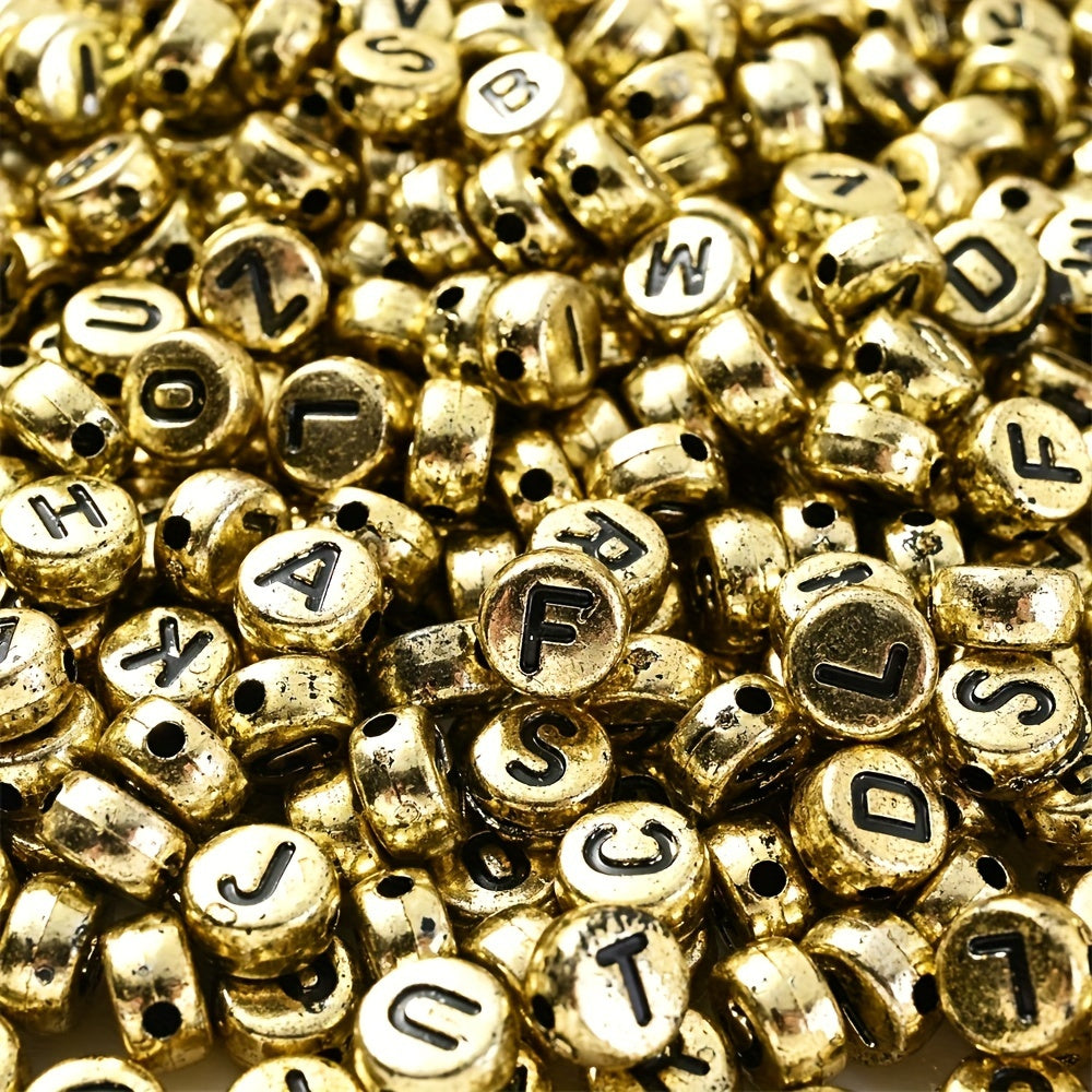 100PCS 4×7mm Heart-Shaped A-Z Letter Acrylic Bead Set