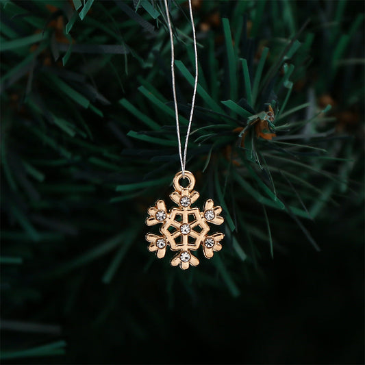 Christmas Rhinestone Snowflake Pendant Charms