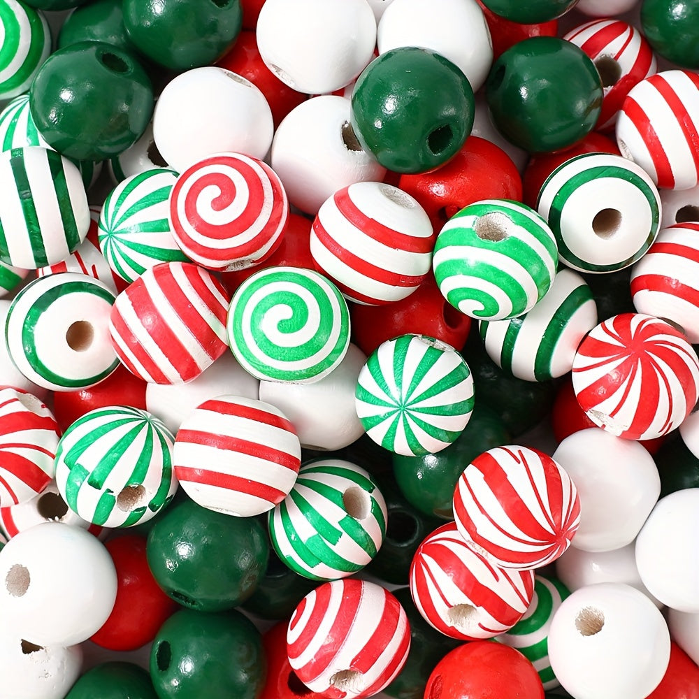 Mixed Print Wooden Beads
