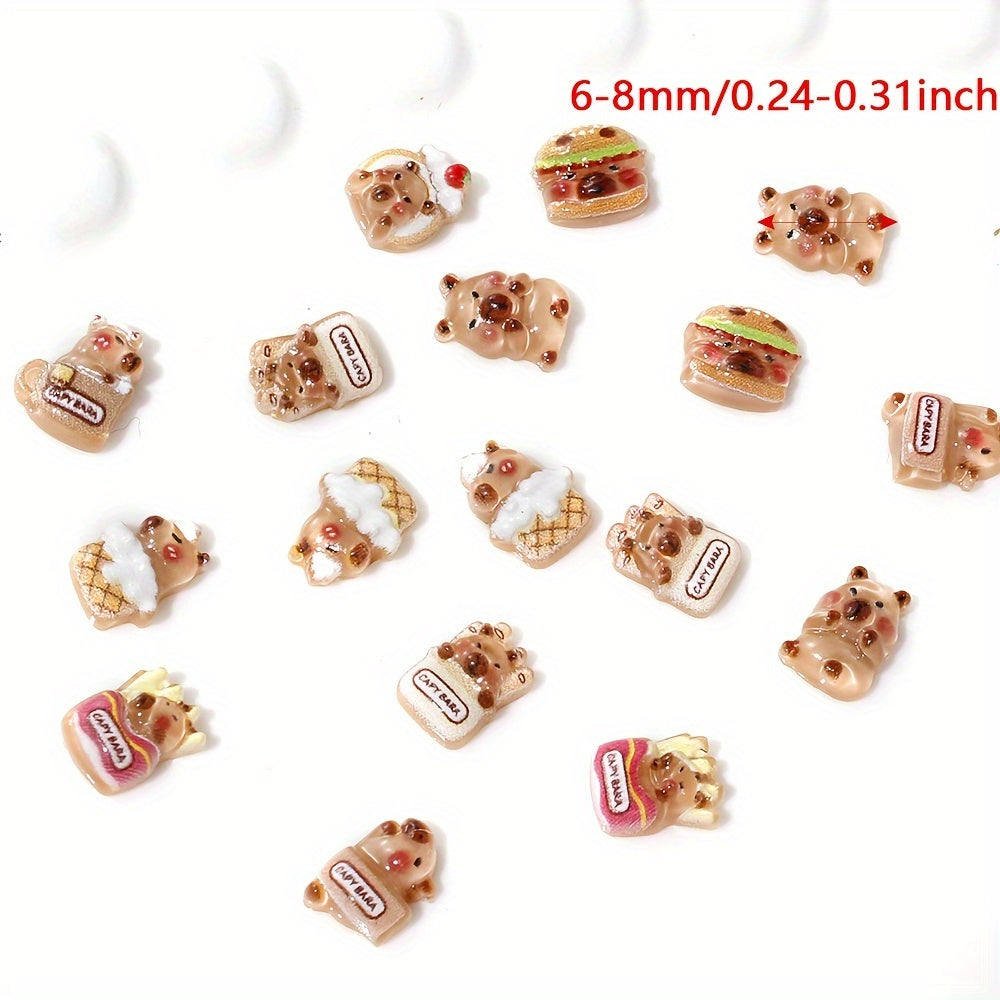 Brown Capybara Resin Patch Beads