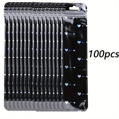 50/100-Piece Holographic Laser Resealable Packaging Bags