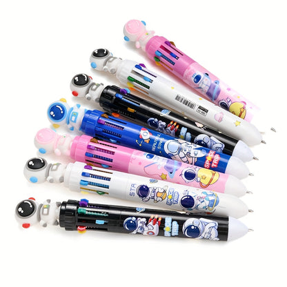 10-Piece 10-in-1 Colorful Astronaut Ballpoint Pens
