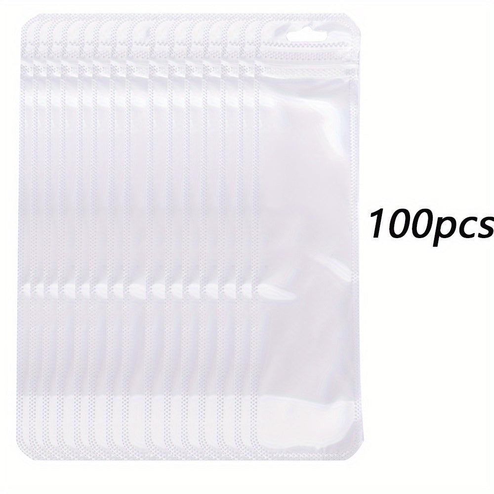 50/100-Piece Holographic Laser Resealable Packaging Bags
