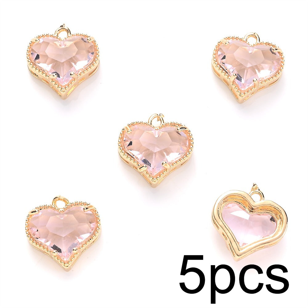 Faceted Heart Rhinestone Pendants