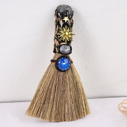 12-Piece Zodiac Broom-Shaped Alloy Charms