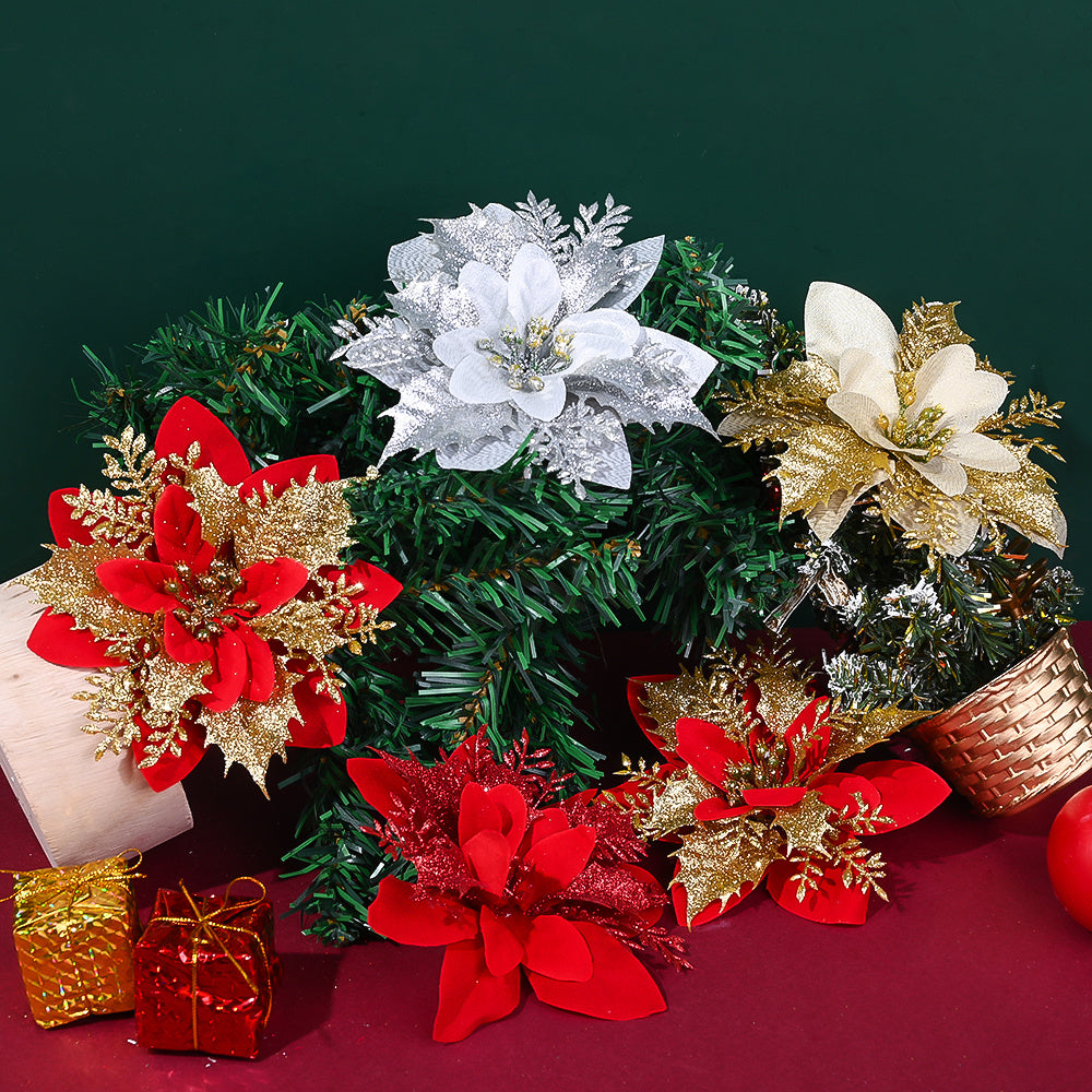 Elegant Handmade Christmas Plastic Flowers