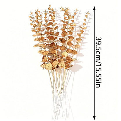 Golden Artificial Eucalyptus Branches
