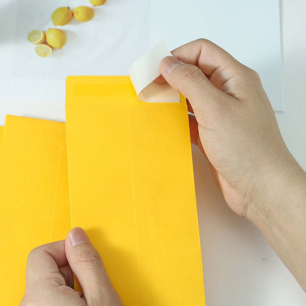 12/24-Piece Yellow Self-Sealing Kraft Paper Envelopes