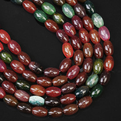 32pcs/strand 8x12mm Natural Agate Rice Shaped Beads