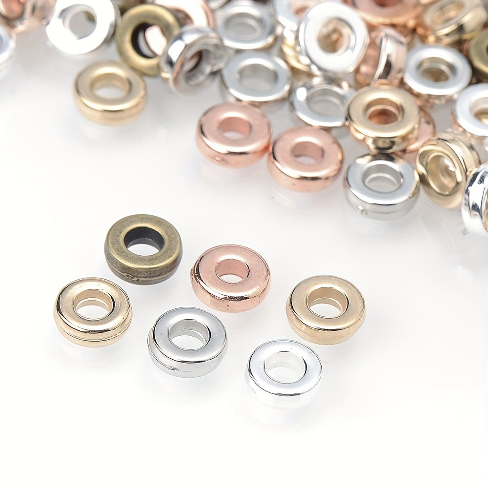 100PCS 6mm CCB Large Hole Flat Wheel Spacer Bead Set